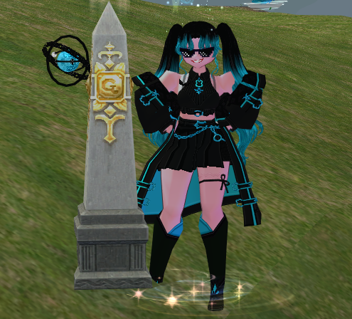 Funkay at the old guild stone
