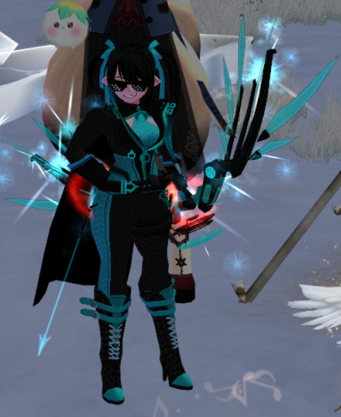 Fakekay with her bow